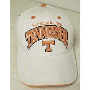 Top of the World ~ Vols Tennessee T ~ White Adjustable ~ Hat Cap ~ USED